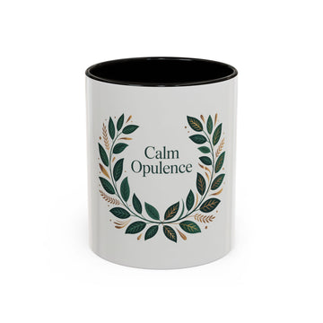 Calm Opulence Ceramic Mug — Botanical Wreath Coffee Cup (11oz & 15oz)