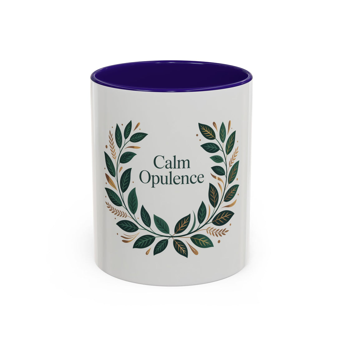 Calm Opulence Ceramic Mug — Botanical Wreath Coffee Cup (11oz & 15oz)