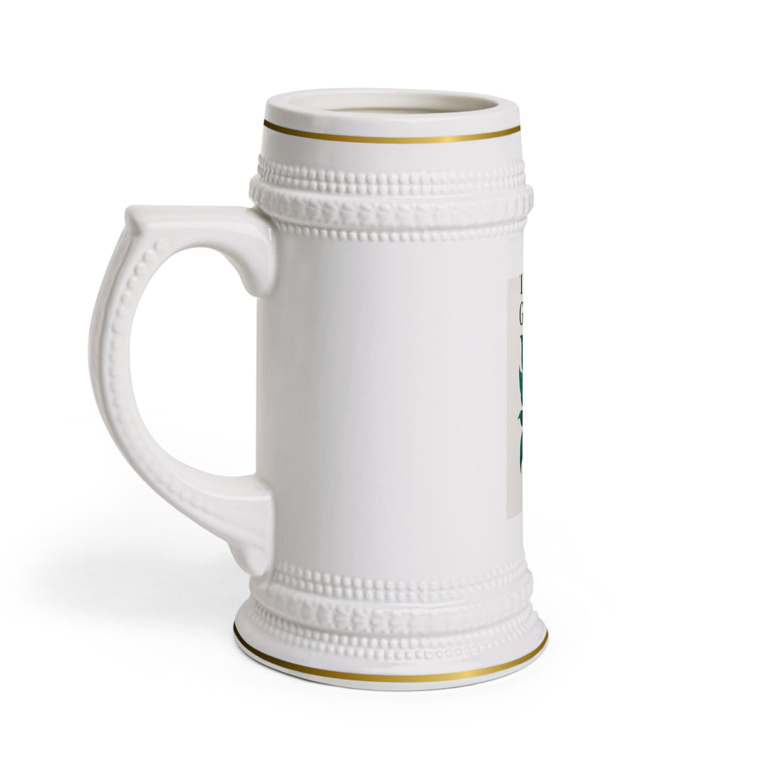 Timeless Glamour Beer Stein — Elegant Gem Floral Ceramic Mug