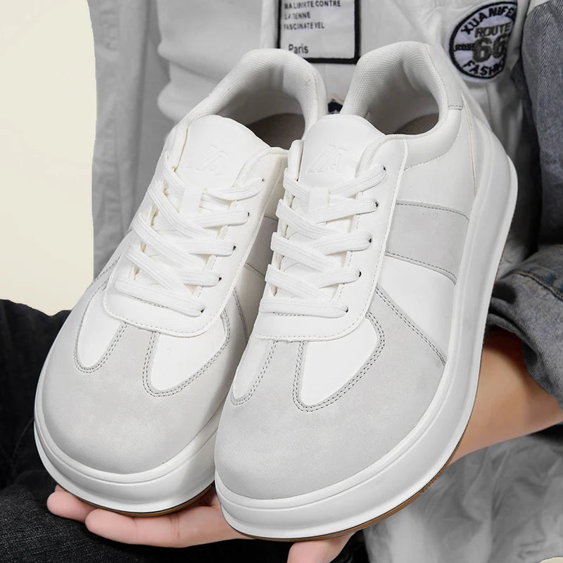 Wide Toe Mens Barefoot Shoes Leather Minimalist Walking Sneakers