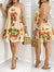 Tropical Print Halter Neck Dress,