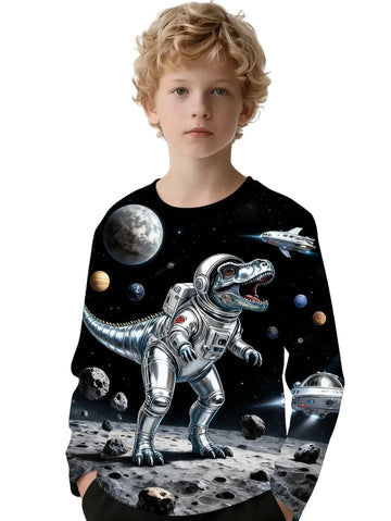 Kids Boys T-Shirt Cool Space Suit Dinosaur T Shirt Boy Clothes
